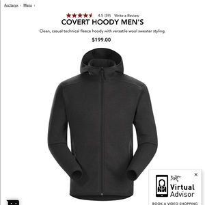 arc'teryx covert hoody, men’s large